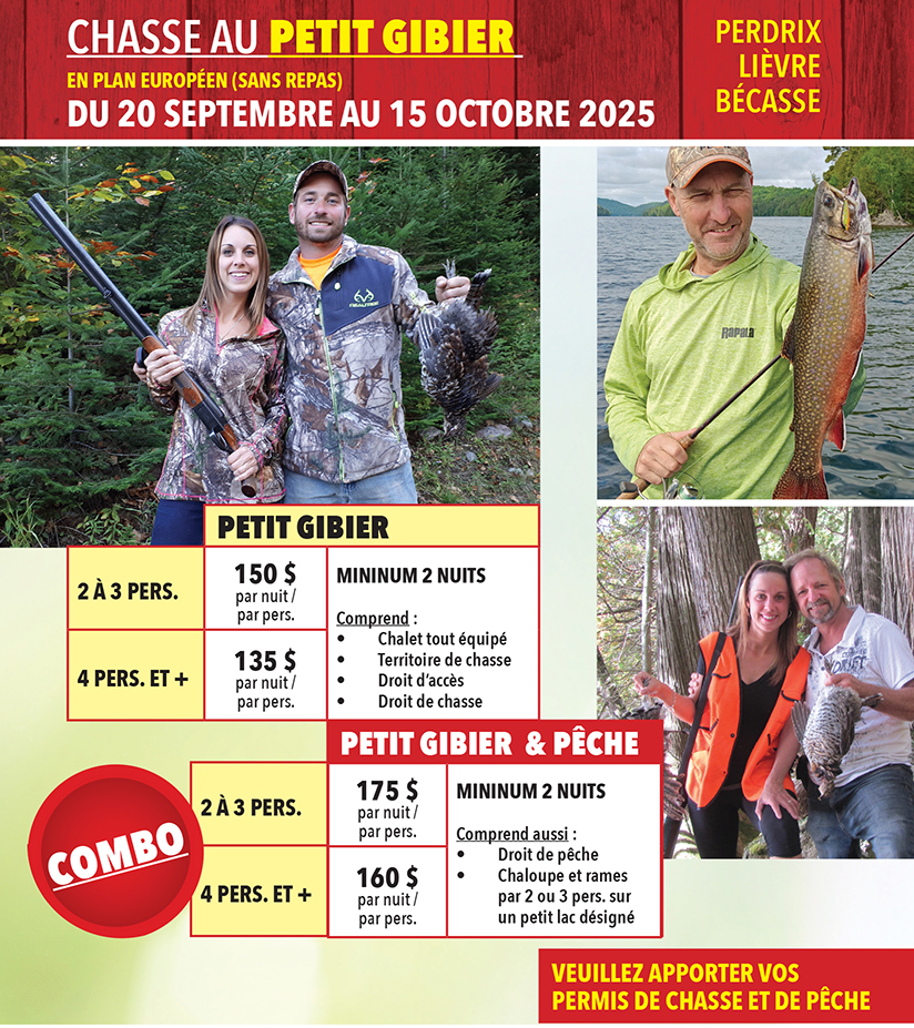 Tarifs Chasse au petit gibier