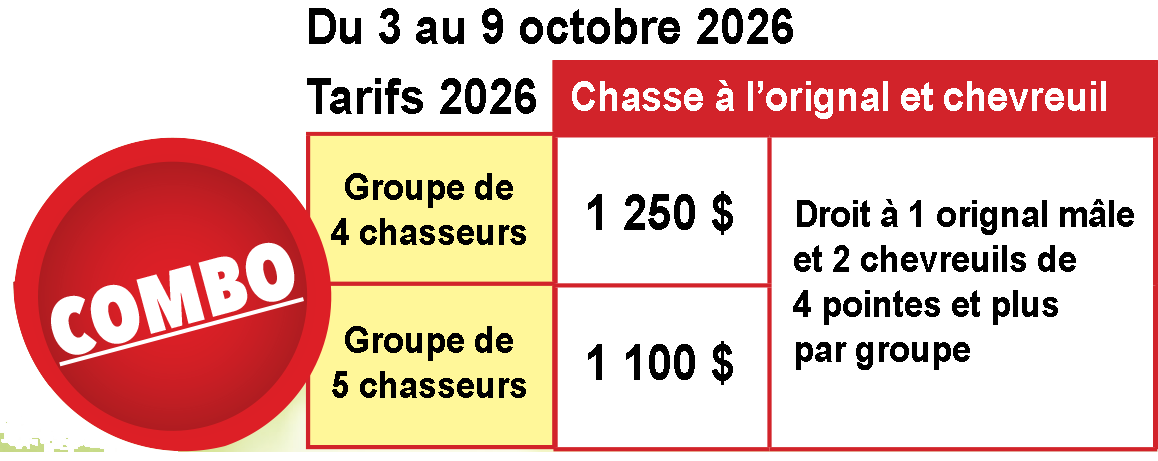 Taifs du combo Chasse à l'orignal et au chevreuil