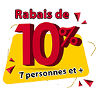 Rabais de 10% sur le forfait de pêche (7 personnes et plus)